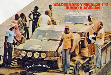 Jorge Recalde participando del Rally de Costa de Marfil en 1980