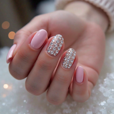 Uñas Rosas Decoradas para Navidad: Elegancia y Dulzura Festiva