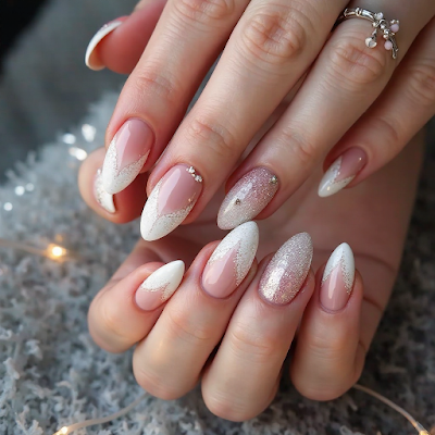 Uñas Rosas Decoradas para Navidad: Elegancia y Dulzura Festiva