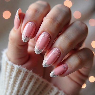 Uñas Rosas Decoradas para Navidad: Elegancia y Dulzura Festiva