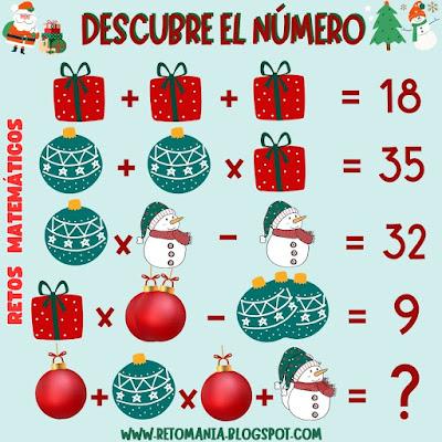 Navidad, MateNavidad, Retos en Navidad, RetoNavidad, Desafíos matemáticos, Problemas matemáticos, Retos matemáticos, Retos virales, Retos mentales, Descubre el número, El número oculto, El número que falta