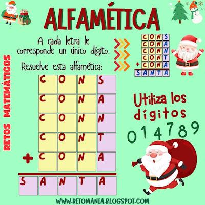 Navidad, MateNavidad, Retos en Navidad, RetoNavidad, Desafíos matemáticos, Problemas matemáticos, Retos matemáticos, Retos virales, Retos mentales, Descubre el número, El número oculto, El número que falta, Alfamética, Criptoaritmética, CriptoNavidad