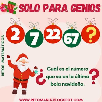 Navidad, MateNavidad, Retos en Navidad, RetoNavidad, Desafíos matemáticos, Problemas matemáticos, Retos matemáticos, Retos virales, Retos mentales, Descubre el número, El número oculto, El número que falta, Acertijos, Acertijos visuales, Acertijos matemáticos, Acertijos mentales, Descubre el número, El Intruso, Solo para Genios