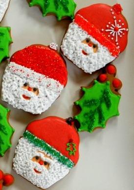 Las cookies de Santa Trio 2 Corona Navideña he cha con galletas