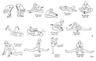 Tabla de ejercicios de estiramiento para las piernas