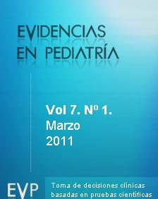 Portada de la Revista Evidencias en Pediatría. Número de Marzo de 2011