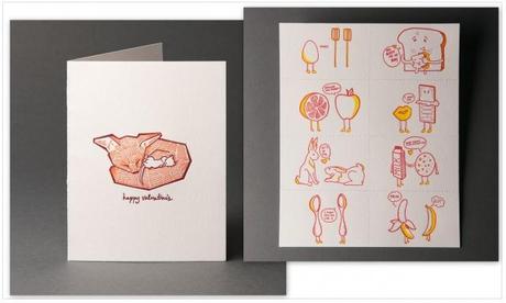 Tarjetitas de felicitación, de W K Studio, en Big Cartel PoR uN FeBReRo SiN CaToRCe