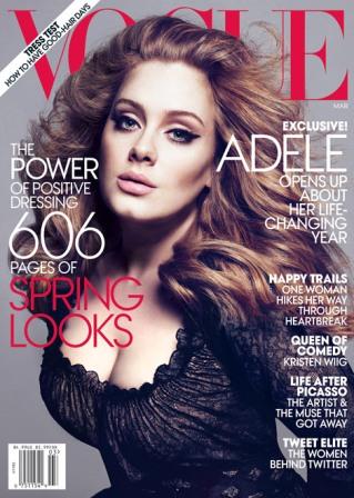 Una impresionante Adele conquista la portada de Vogue USA, Marzo 2012