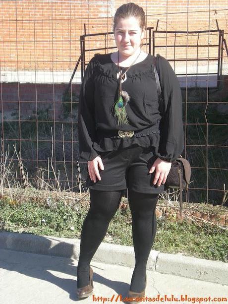 **Black Blouse & Shorts**