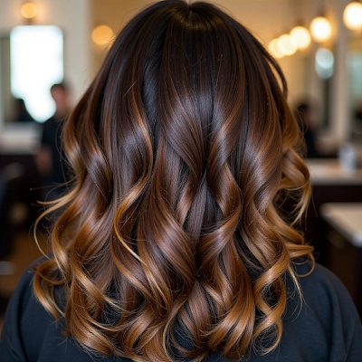 Reflejos Caramelo en Cabello Castaño: Un Toque de Luz para Realzar tu Belleza