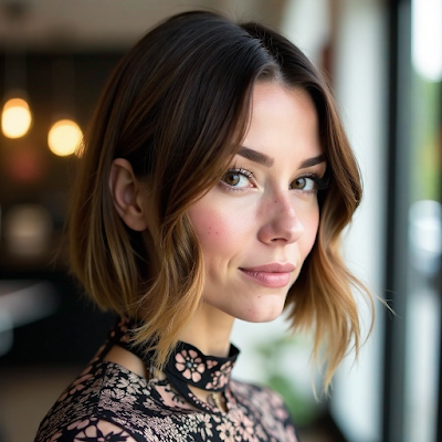 Reflejos Caramelo en Cabello Castaño: Un Toque de Luz para Realzar tu Belleza