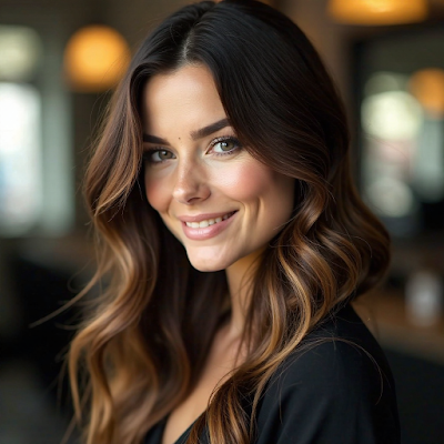 Reflejos Caramelo en Cabello Castaño: Un Toque de Luz para Realzar tu Belleza