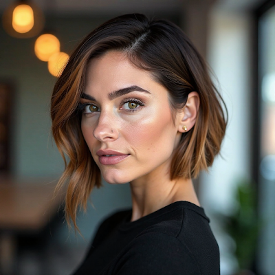 Reflejos Caramelo en Cabello Castaño: Un Toque de Luz para Realzar tu Belleza