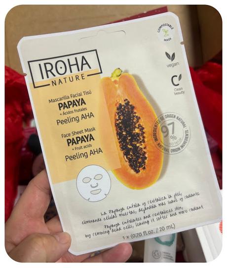 💐 20 💐 🐢 IROHA 🐢  Mascarilla Facial Peeling AHA con Papaya
