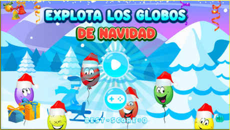 Explotar los globos de Navidad