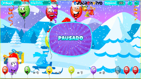 Explotar los globos de Navidad