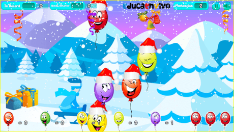 Explotar los globos de Navidad