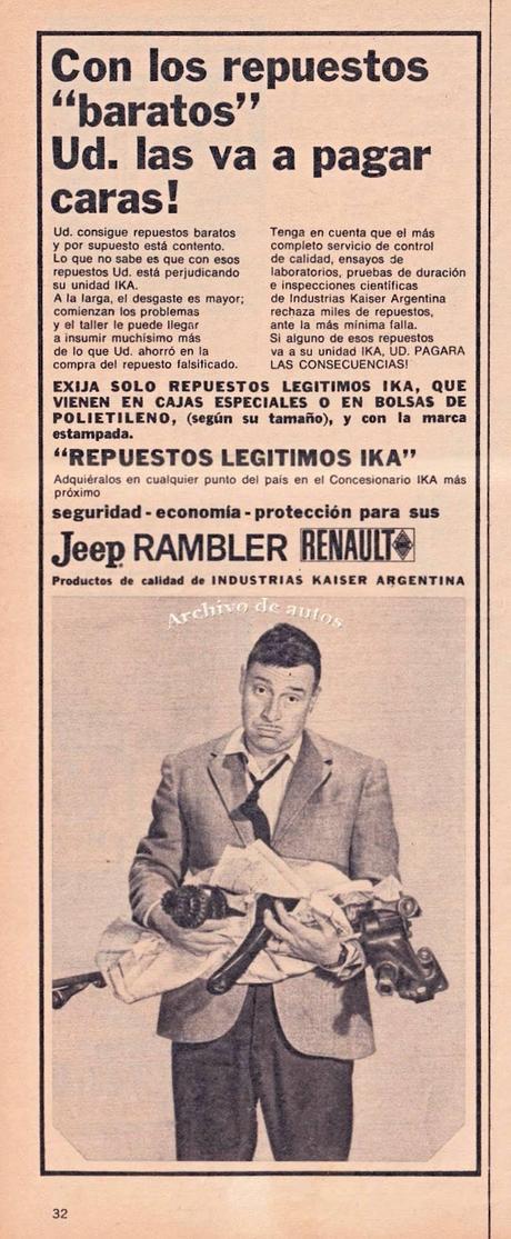 Repuestos legítimos de las automotrices argentinas en 1966