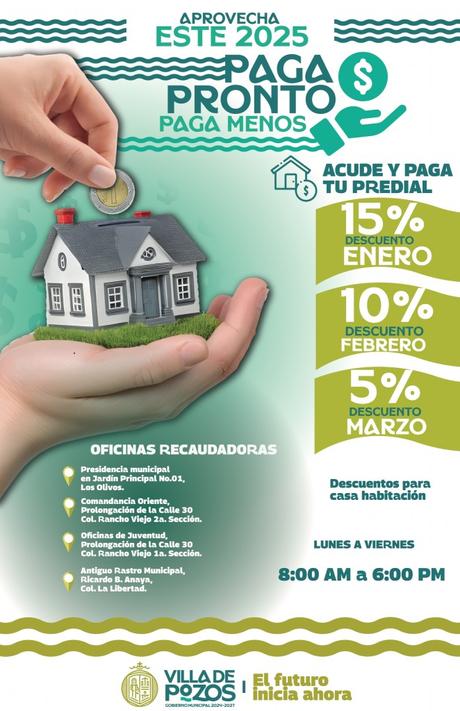 Villa de Pozos activa puntos estratégicos para el pago del impuesto predial