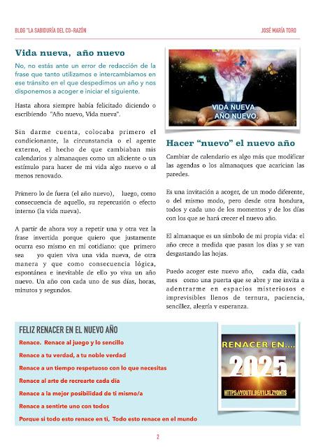REFLEXIONES, SENTIMIENTOS E IMÁGENES PARA LA CELEBRACIÓN DE FIN DE AÑO 2024 Y AÑO NUEVO 2025.José María Toro