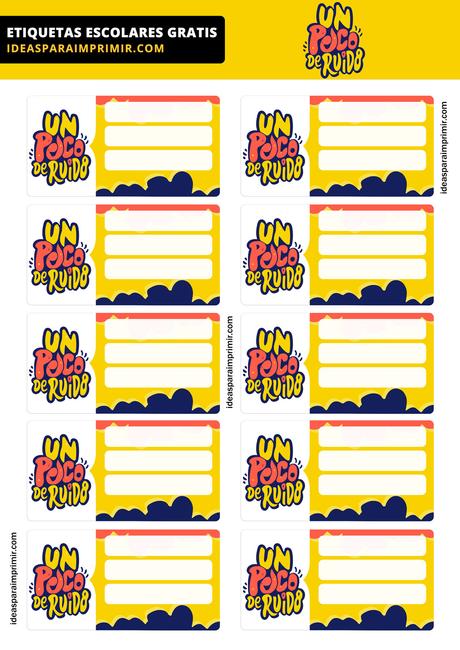 [+10] Etiquetas escolares de UN POCO DE RUIDO GRATIS para editar e imprimir!