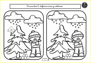 4 mini juegos de invierno. Material imprimible