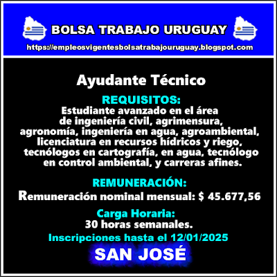 Ayudante Técnico - Regional de San José Ayudante Técnico - Regional de San José