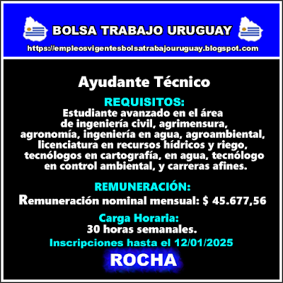 Ayudante Técnico - Regional de Rocha Ayudante Técnico - Regional de Rocha