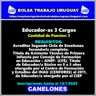 Educador-as 3 Cargos(Aeroparque) Educador-as 3 Cargos(Aeroparque)