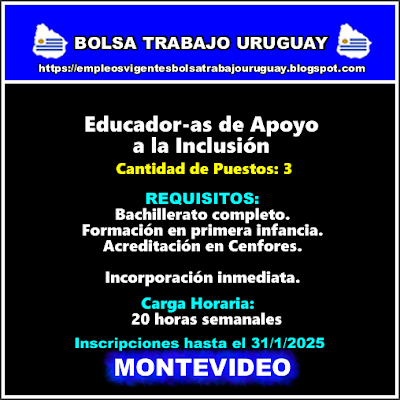 Educador-as de Apoyo a la Inclusión 3 Cargos Educador-as de Apoyo a la Inclusión 3 Cargos