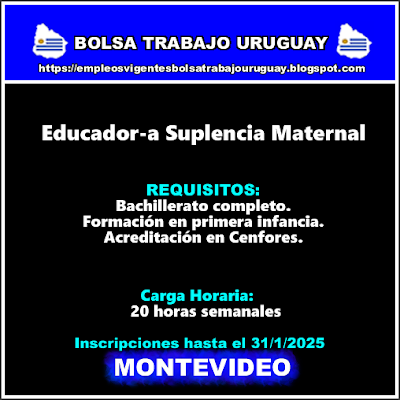 Educador-a Suplencia Maternal Educador-a Suplencia Maternal