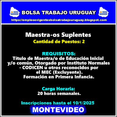 Maestra-os Suplentes 2 Cargos Maestra-os Suplentes 2 Cargos