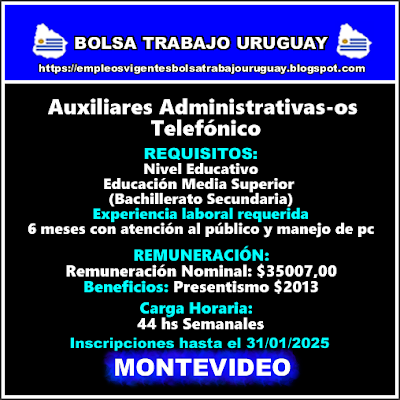 Auxiliares Administrativas-os Telefónico