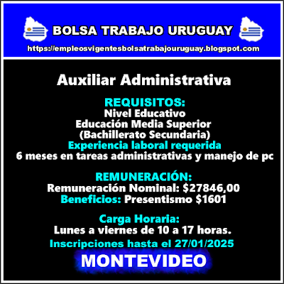 Auxiliar Administrativa Auxiliar Administrativa