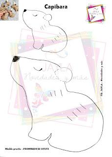 Moldes y tutorial para hacer lindos capibaras de fieltro y papel
