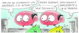 De las  viñetas de humor de hoy jueves, 9 de enero de 2025