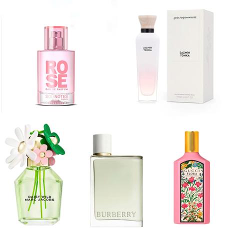 Perfumes frescos livianos rosas jazmín de noche árabes Ekos ryos ozonicos mujer hombre natura importados rose solinotes Marc Jacobs Burberry Gucci flora Adolfo Dominguez