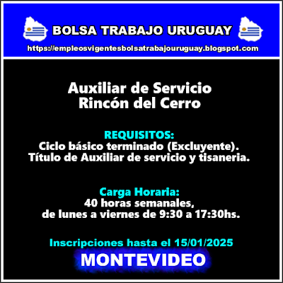 Auxiliar de Servicio Rincón del Cerro Auxiliar de Servicio Rincón del Cerro