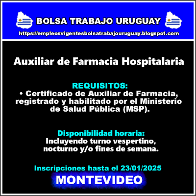 Auxiliar de Farmacia Hospitalaria