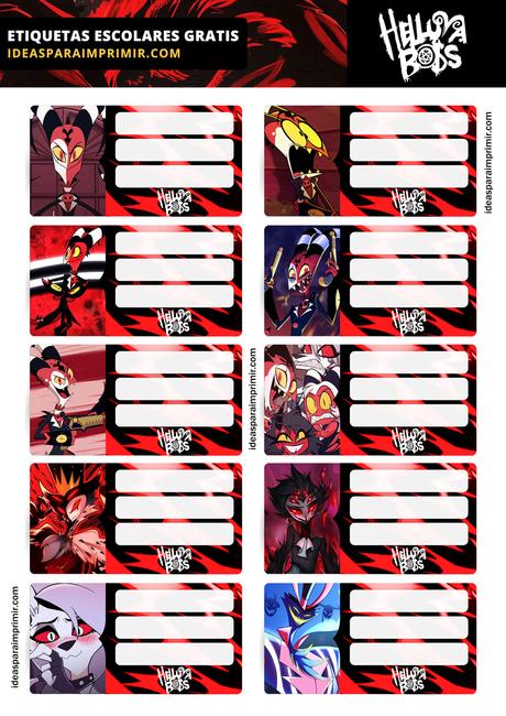 [+10] Etiquetas escolares de HELLUVA BOSS GRATIS para editar e imprimir!