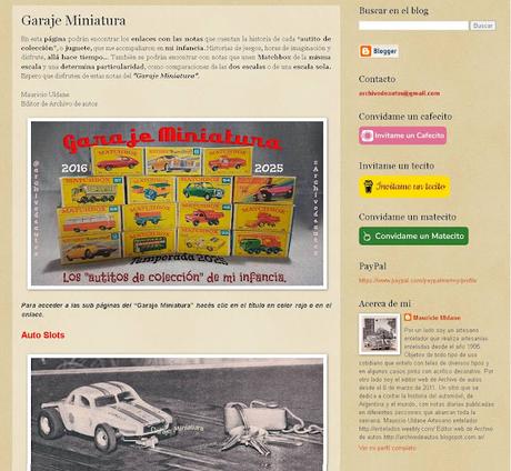 Nueva página del “Garaje Miniatura” para la Temporada 2025 Nueva página del “Garaje Miniatura” para la Temporada 2025