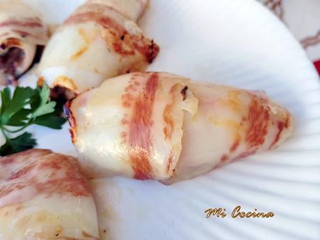CHIPIRONES RELLENOS CON SUS PATAS ENCEBOLLADAS Y PAPADA IBÉRICA DE DEHESA DE LOS MONTEROS.
