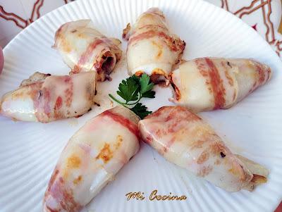 CHIPIRONES RELLENOS CON SUS PATAS ENCEBOLLADAS Y PAPADA IBÉRICA DE DEHESA DE LOS MONTEROS.