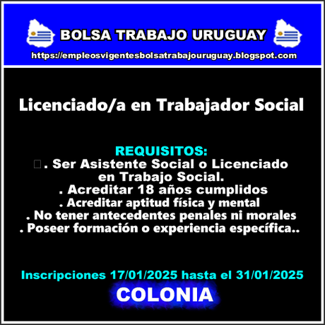 Licenciado-a en Trabajador Social(Colonia) Licenciado-a en Trabajador Social(Colonia)