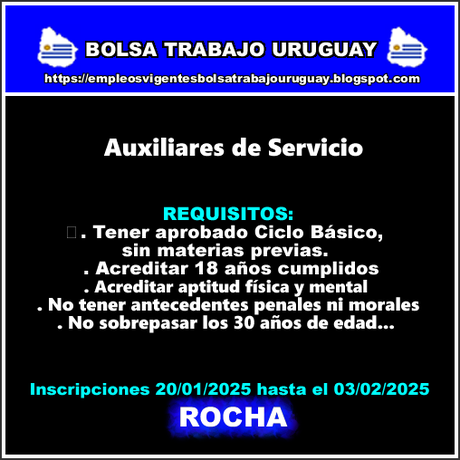 Auxiliares de Servicio (Rocha) Auxiliares de Servicio (Rocha)