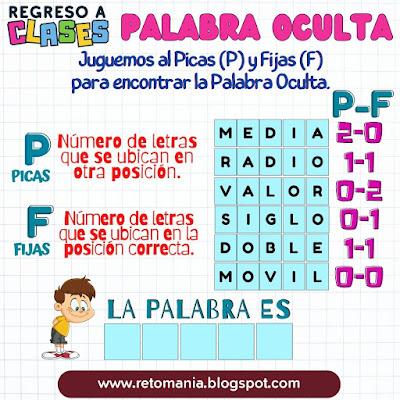 De Vuelta a Clases. Volver al Cole, De Vuelta al Cole, Acertijos, Acertijos matemáticos, Acertijos visuales, Desafíos matemáticos, Retos matemáticos, Problemas matemáticos, Retos mentales, Retos virales, Matemáticas Recreativa, Didáctica de la matemática, MateRecreativa, Juego de Palabras, Picas y Fijas, Palabra Oculta, BuscaPalabras