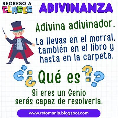 De Vuelta a Clases. Volver al Cole, De Vuelta al Cole, Acertijos, Acertijos matemáticos, Acertijos visuales, Desafíos matemáticos, Retos matemáticos, Problemas matemáticos, Retos mentales, Retos virales, Matemáticas Recreativa, Didáctica de la matemática, MateRecreativa, Adivinanzas, Adivinanzas Escolares