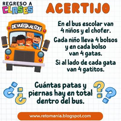 De Vuelta a Clases. Volver al Cole, De Vuelta al Cole, Acertijos, Acertijos matemáticos, Acertijos visuales, Desafíos matemáticos, Retos matemáticos, Problemas matemáticos, Retos mentales, Retos virales, Matemáticas Recreativa, Didáctica de la matemática, MateRecreativa