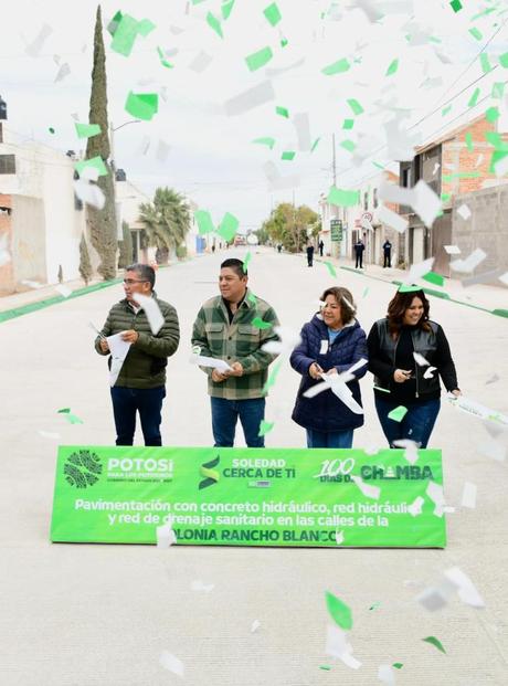 Entregan obras integrales en Rancho Blanco, beneficiando a más de cinco mil familias en Soledad