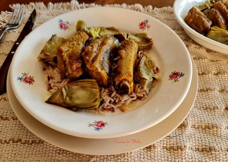 Costilla y alcachofas confitadas